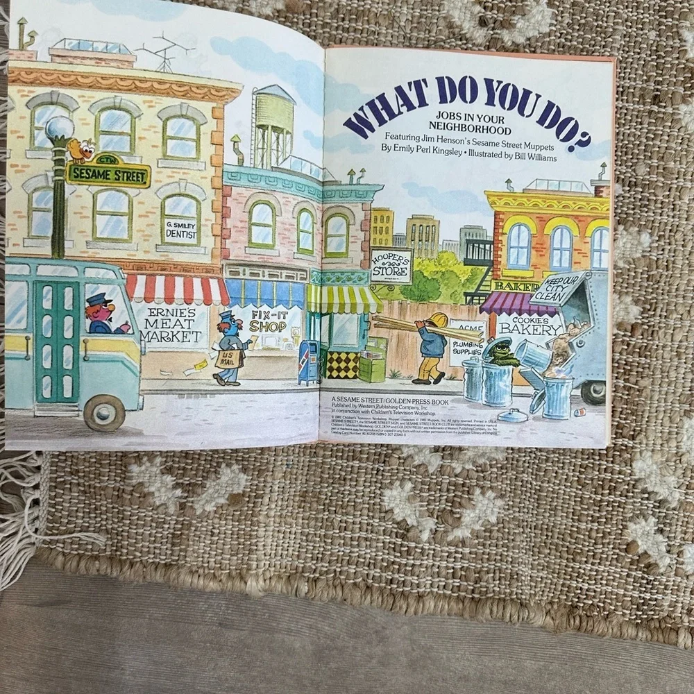 Vintage Children’s Book Sesame Street 'What Do You Do?' vintage children’s Kids